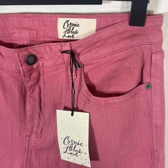 NWT pink crop jeans Cosmic Blue Love Stitch Fix size 31P 12P - Picture 1 of 3